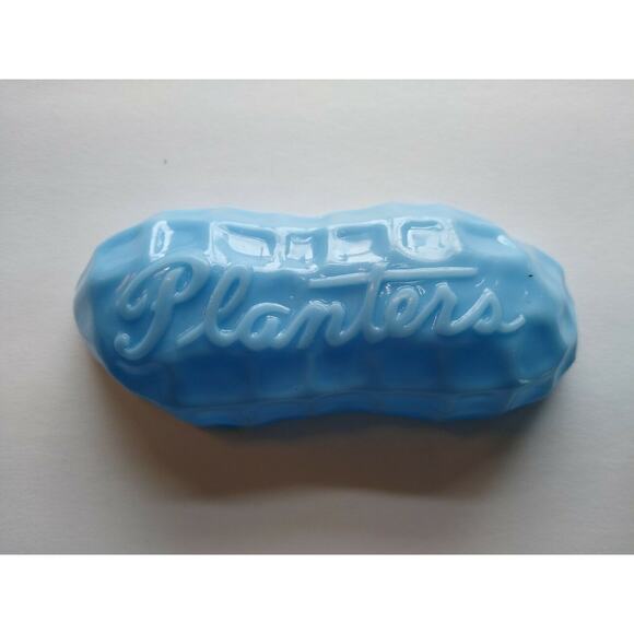 Mr Peanut Hard Plastic Nut Shaped Candy Container Planters Embossed Blue 1950s - Picture 5 of 12